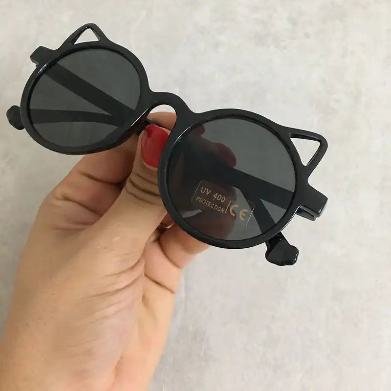 عینک آفتابی بچگانه مدل گربه ای فانتزی کد  CAT BLK 55