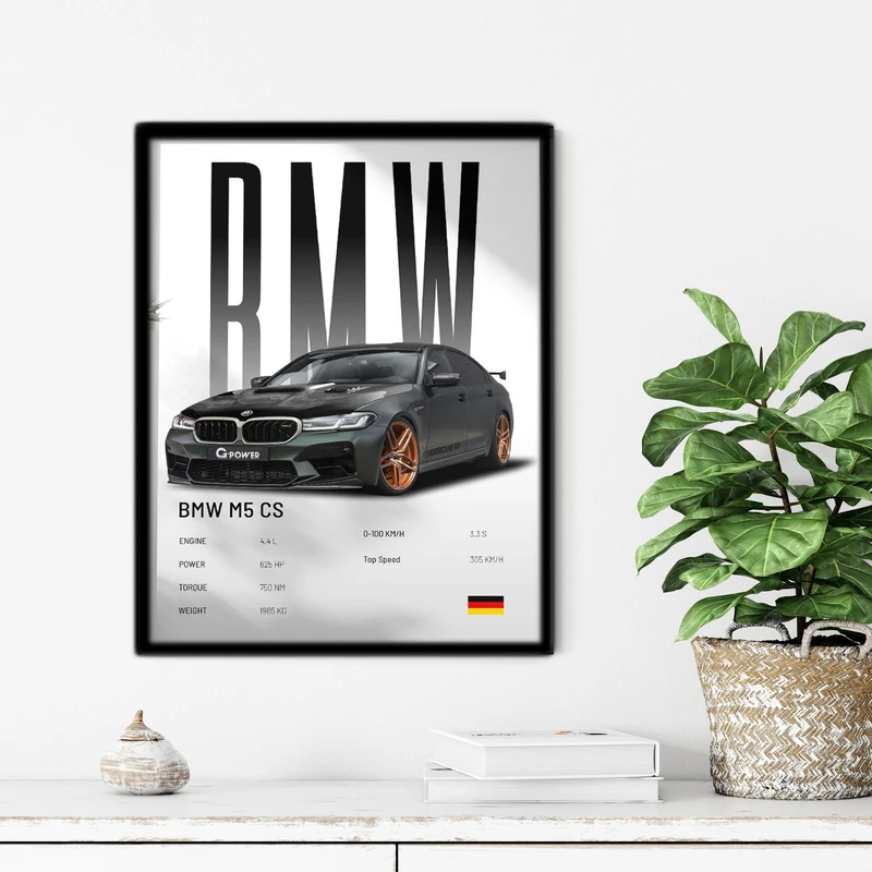 تابلو آتریسا طرح ماشین BMW مدل ATC51 فریم مشکی