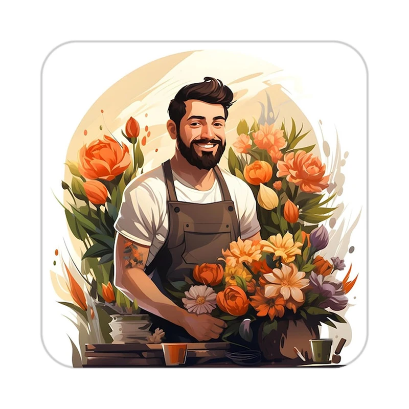 زیر لیوانی کاکتی طرح گل مدل mp17573