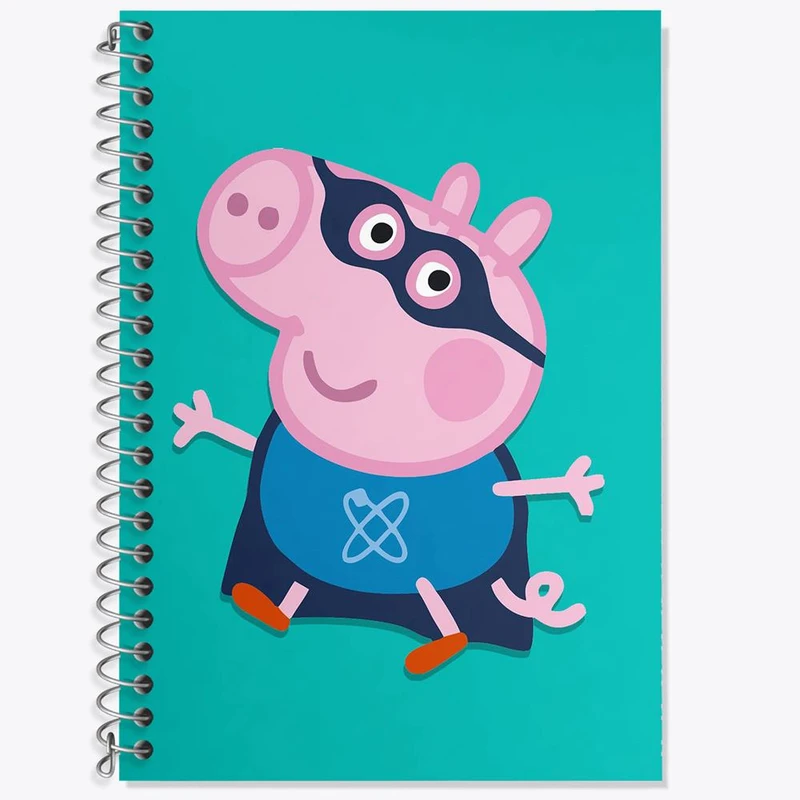 دفتر زبان 50 برگ خندالو مدل دو خط طرح جورج انیمیشن پپا پیگ Peppa pig کد 22069