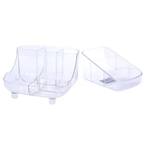 استند لوازم آرایشی مدل 3 خانه و پایه دار مجموعه 2 عددی