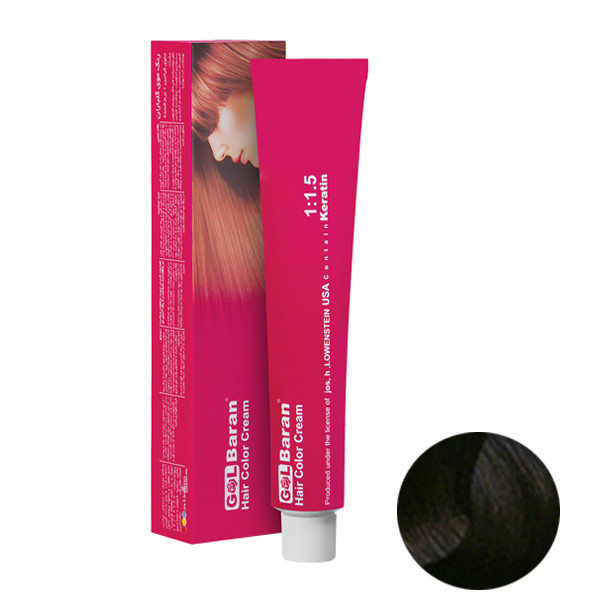 رنگ مو گلباران شماره 3.0 حجم 120 میلی لیتر رنگ قهوه ای تیره