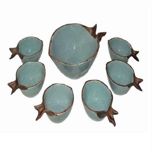 کاسه مدل انارخوری طرح چوب کد 007 مجموعه 7 عددی