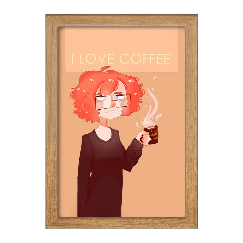 تابلو خندالو مدل I Love Coffee کد F2506