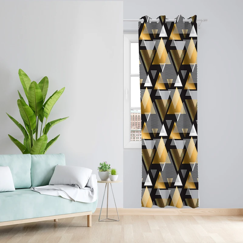 پرده طرح هندسی مدل مخمل پانچی کد 4168 z سایز 140x200 سانتی متر