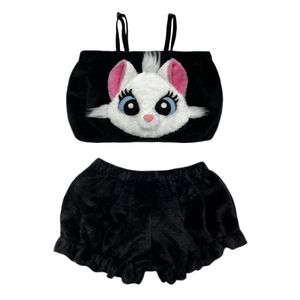 ست نیم تنه و شلوارک راحتی زنانه مدل cute