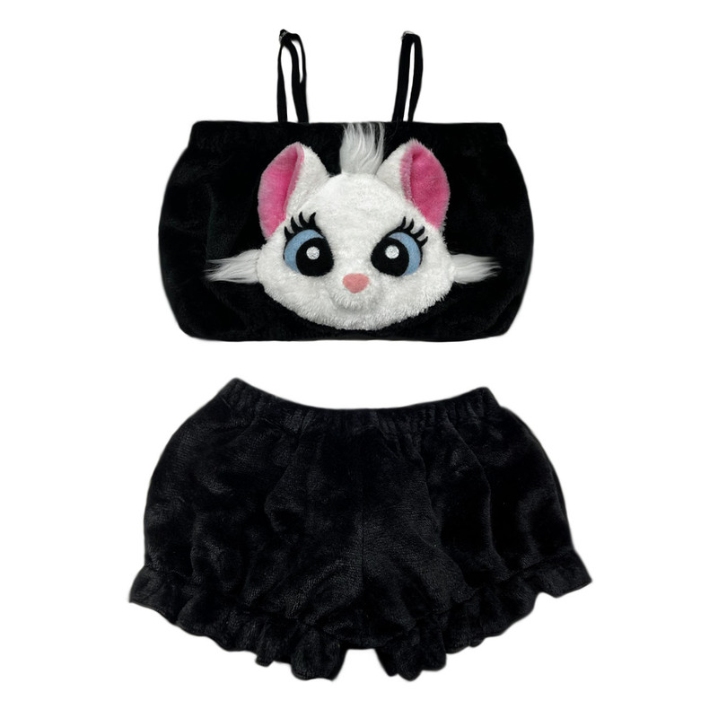 ست نیم تنه و شلوارک زنانه مدل cute cat-01