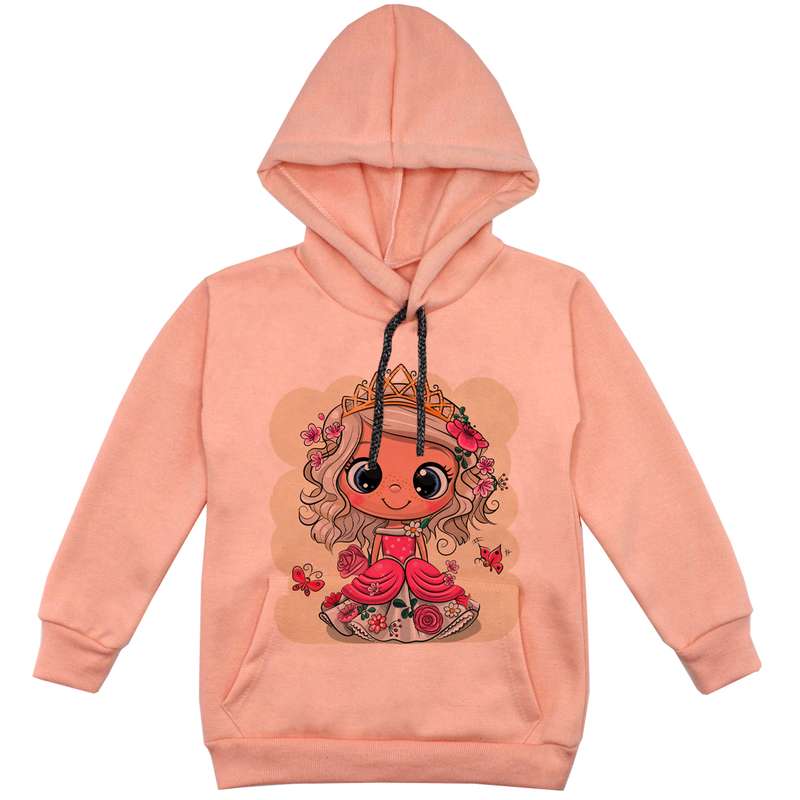 هودی دخترانه مدل دختر F60 رنگ گلبهی