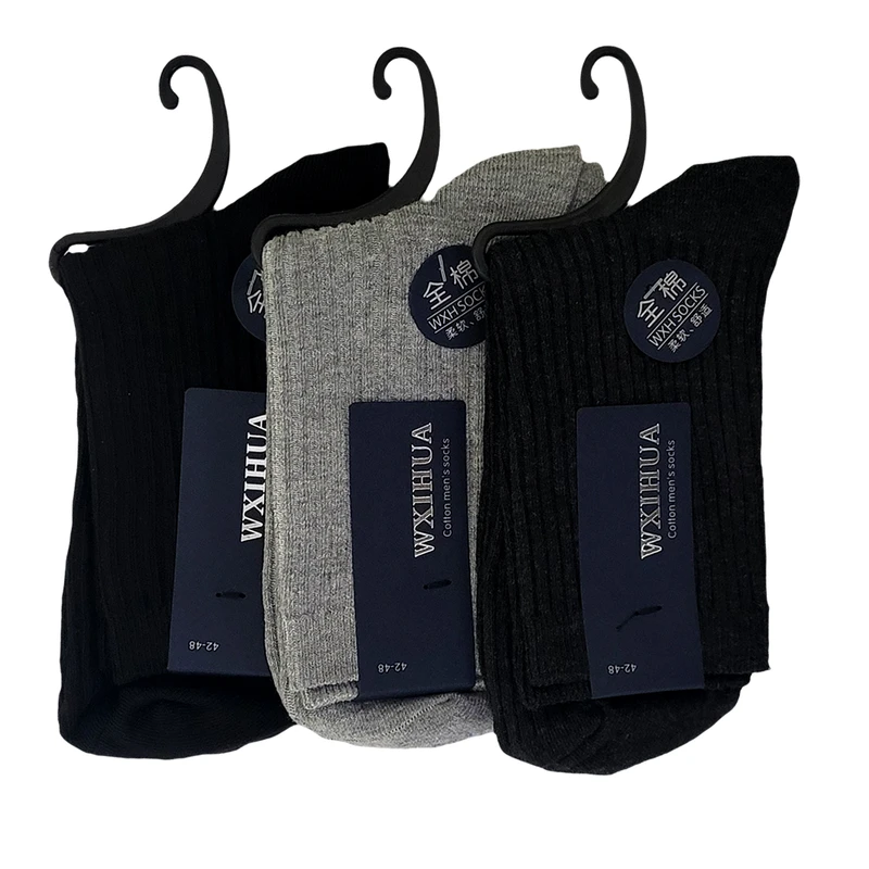 جوراب ساق بلند مردانه مدل  کبریتی کد 3-01297 بسته 3 عددی