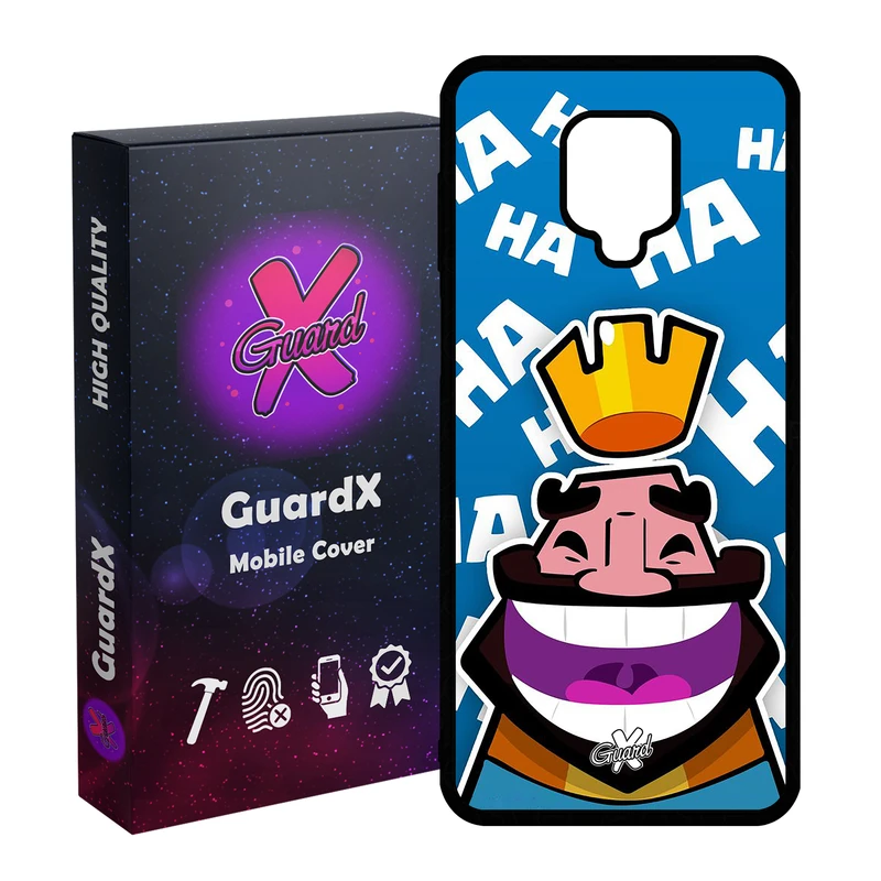 کاور گارد ایکس طرح Clash Royale مدل Glass10036 مناسب برای گوشی موبایل شیائومی Redmi Note 9S / Note 9 Pro / Note 9 Pro Max