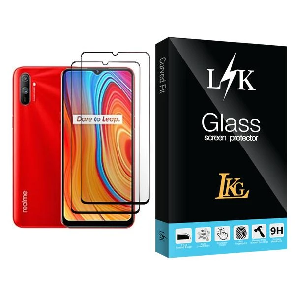 محافظ صفحه نمایش ال کا جی مدل LK Glass MIX002 مناسب برای گوشی موبایل ریلمی C3 بسته دو عددی