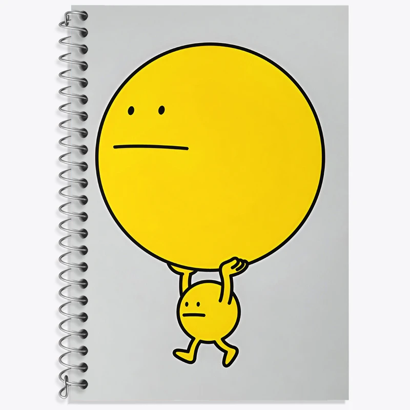 دفتر زبان 50 برگ خندالو مدل سه خط طرح شکلک بامزه کد N2936