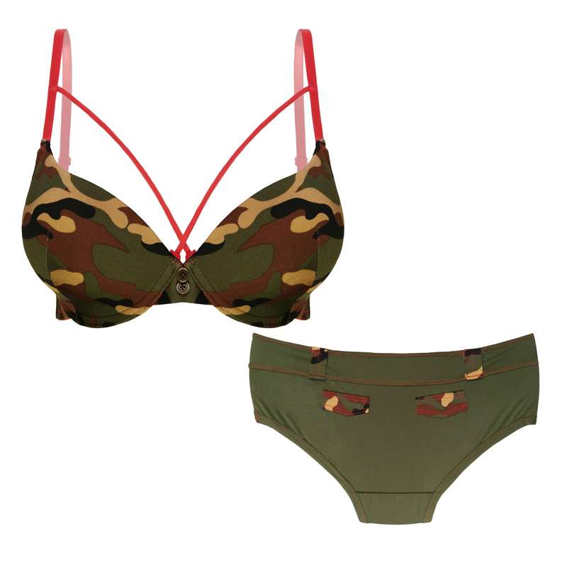 ست شورت و سوتین زنانه مدل چریکی کد 378 رنگ سبز