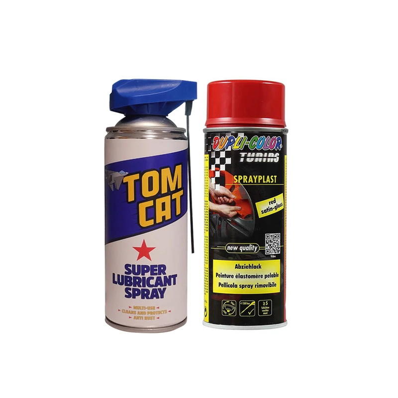 اسپری تمیزکننده چندمنظوره و رنگ رینگ جداشونده قرمز دوپلی کالر مدل spray plast حجم 400 میلی لیتر مجموعه 2 عددی