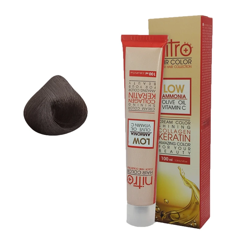 رنگ مو نیترو پلاس شماره 3.1 حجم 100 میلی‌لیتر رنگ قهوه‌ای خاکستری تیره