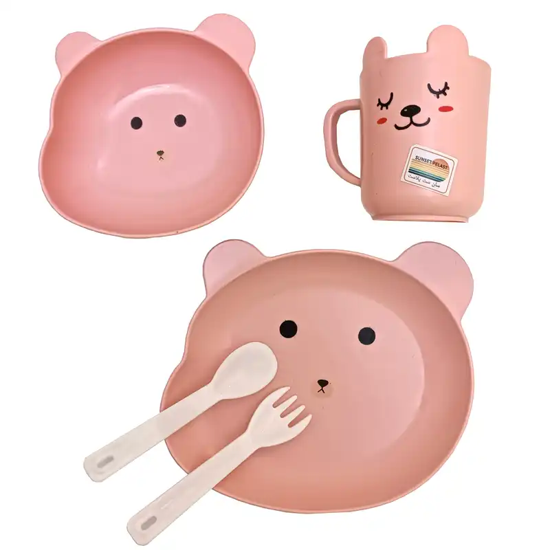 ظرف غذا کودک سان ست پلاست مدل panda کد s2 مجموعه 5 عددی