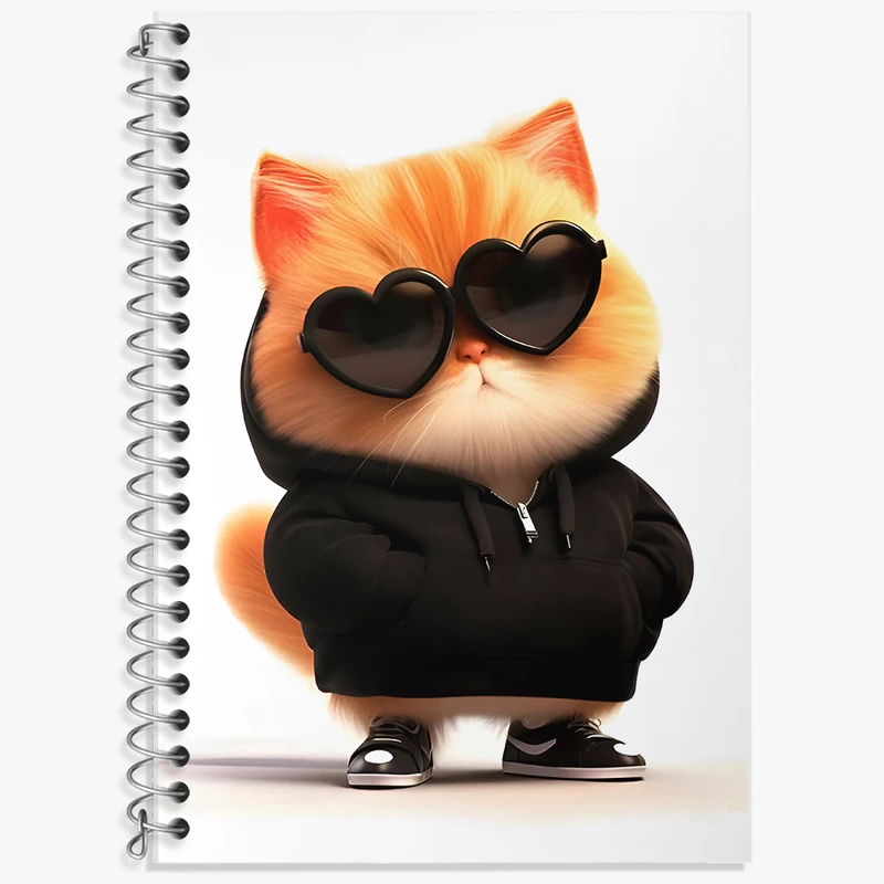 دفتر لغت 50 برگ خندالو طرح گربه کیوت کد F7252