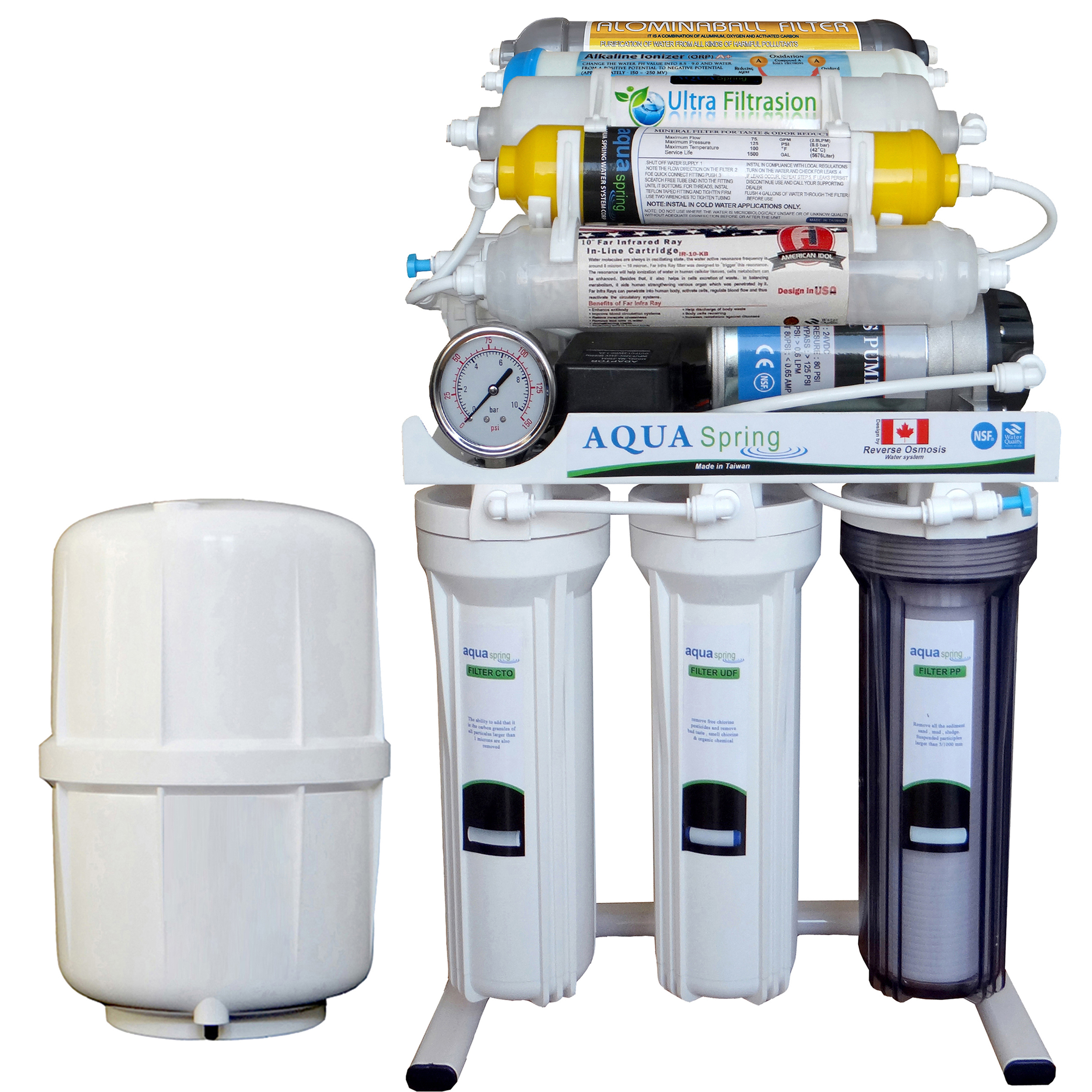 دستگاه تصفیه کننده آب آکوآ اسپرینگ مدل RO-NF7700 به همراه فیلتر تصفیه آب بسته 3 عددی