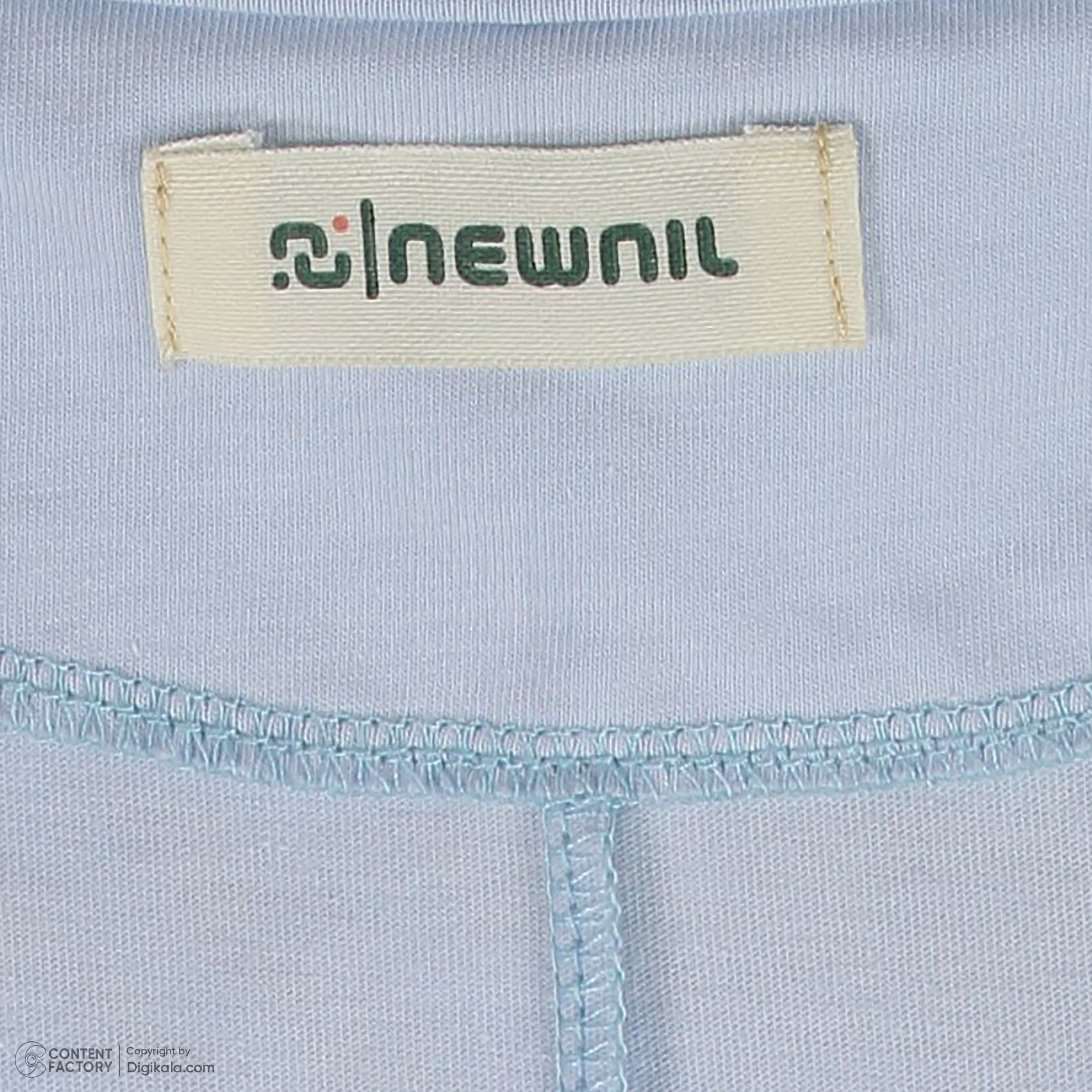کراپ‌تی شرت آستین کوتاه زنانه نیو نیل مدل A5026 رنگ آبی -  - 6