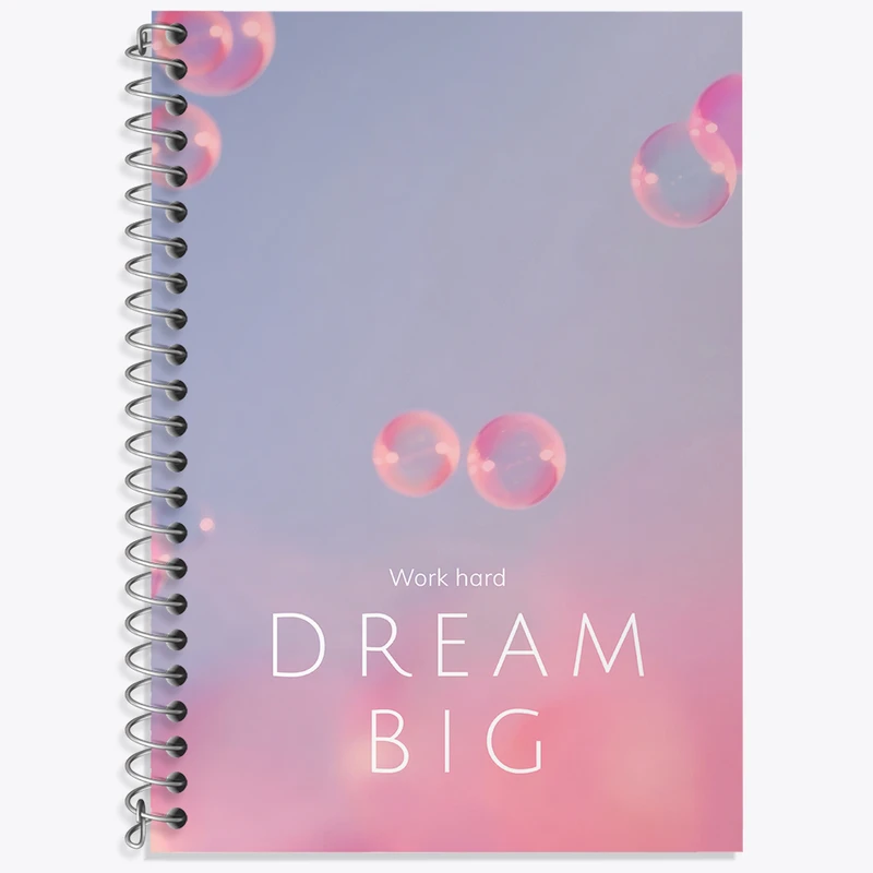 دفتر زبان 50 برگ خندالو مدل دو خط طرح Work Hard Dream Big کد N2323