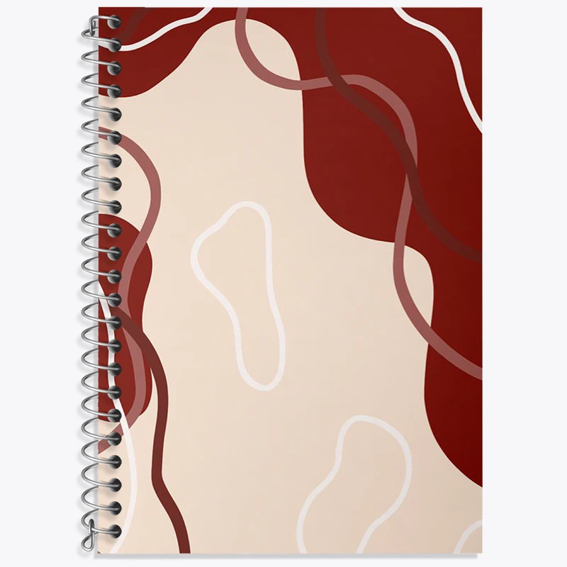 دفتر زبان 50 برگ خندالو مدل سه خط طرح مینیمال رنگ قرمز کد N2775