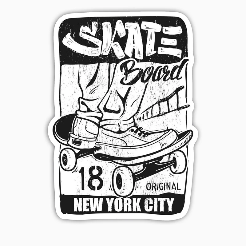 استیکر لپ تاپ و موبایل بووم طرح اسکیت بورد مدل NY City کد SM40 