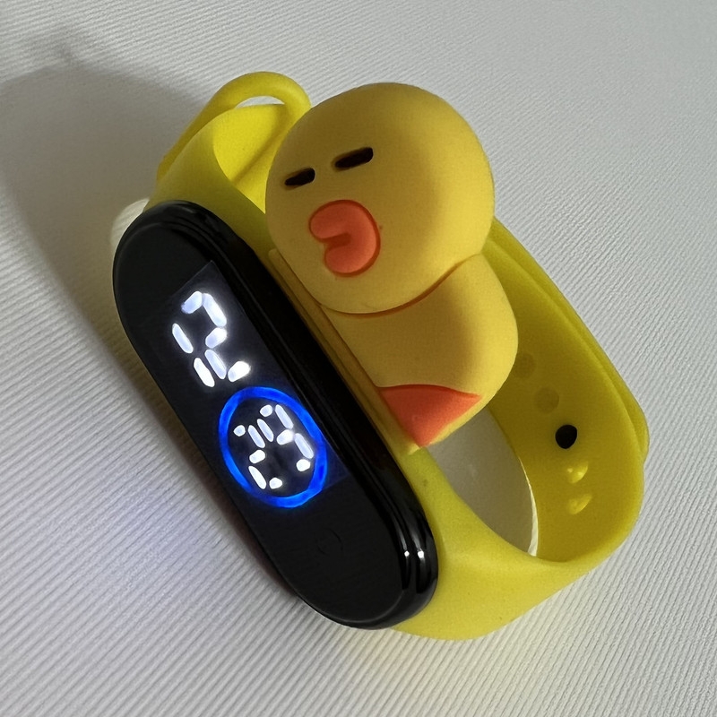 ساعت مچی دیجیتال مدل ضد آب طرح سیلیکونی  جوجه کیوت خوابیده کد BB