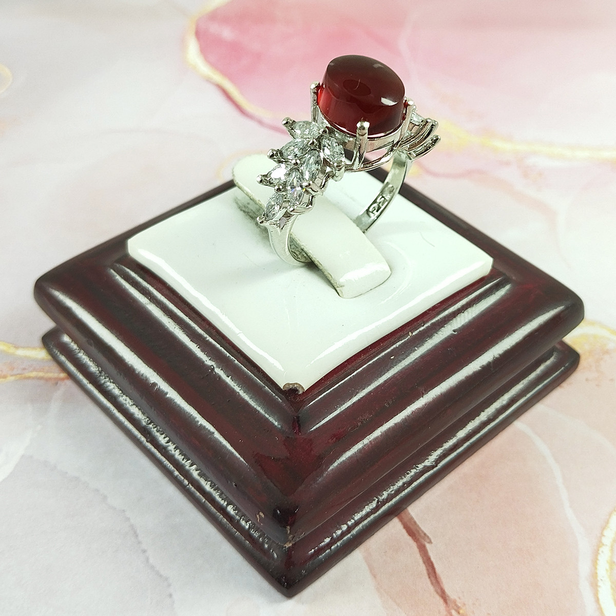 انگشتر نقره زنانه سلین کالا مدل عقیق یمنی کد 66