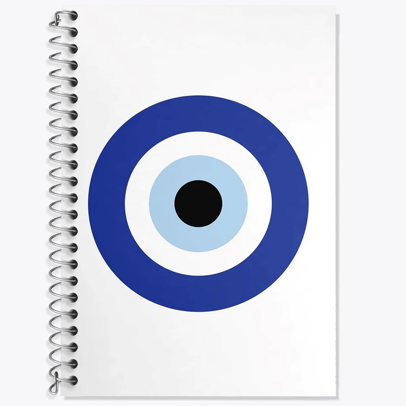 دفتر زبان 50 برگ خندالو مدل دو خط طرح چشم نظر کد 22013