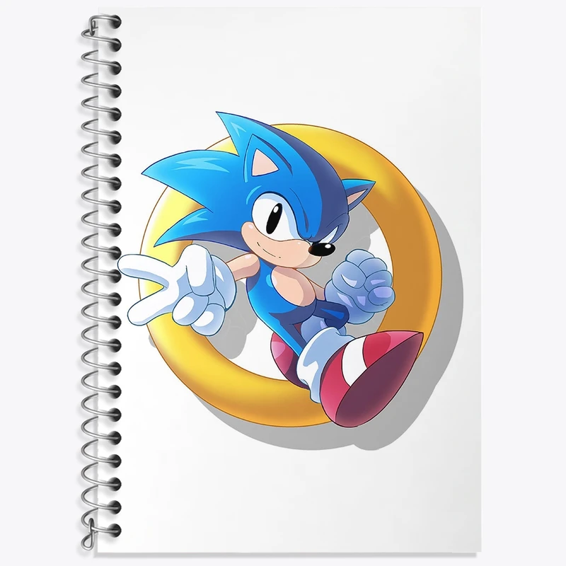 دفتر زبان 50 برگ خندالو مدل دو خط طرح سونیک (Sonic) کد 37039