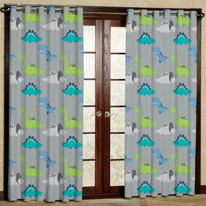 پرده کودک مدل دایناسور هازان پانچی کد 4025 سایز 140x200 سانتی متر