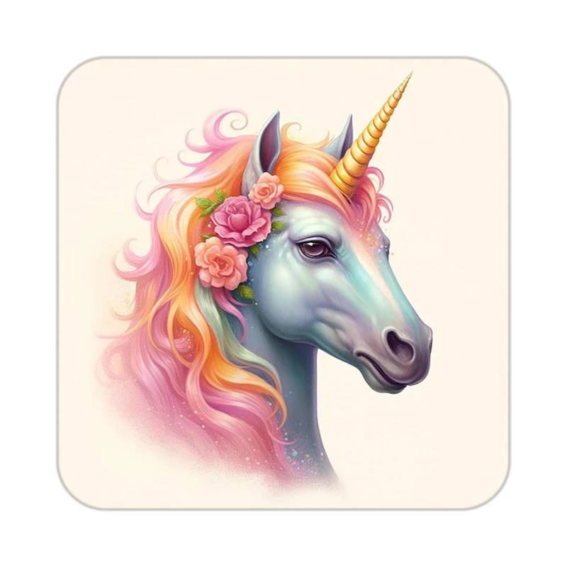 زیر لیوانی کاکتی طرح اسب تک شاخ و یونیکورن مدل mp31573