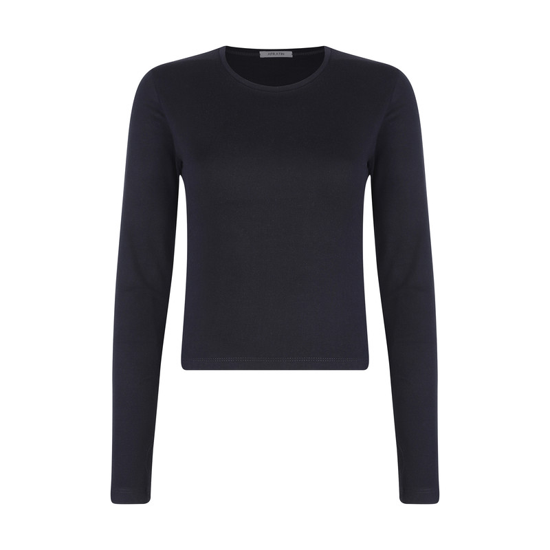 بلوز آستین بلند زنانه افراتین مدل فینگردار کد 7576 رنگ مشکی