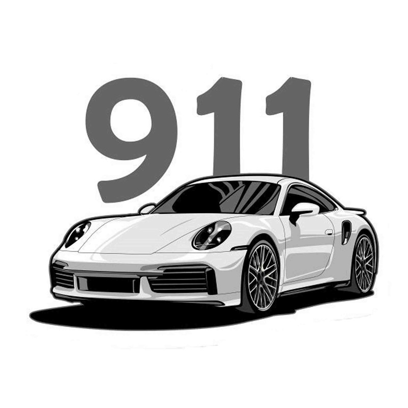استیکر لپ تاپ مدل ماشین پورش کد911