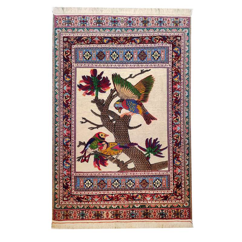 گلیم دستباف سه متری طرح پرنده مدل AA94