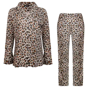 ست شومیز و شلوار زنانه لین مدل نخ پنبه پلنگی کد 5196-148