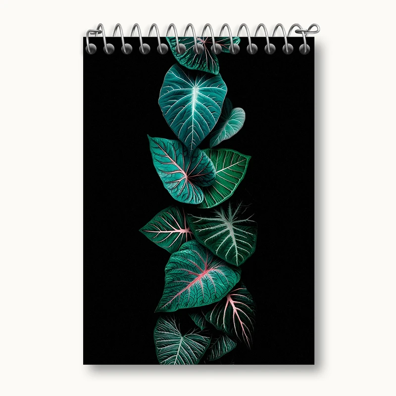 دفتر یادداشت 50 برگ خندالو طرح برگ و گیاه کد N5403