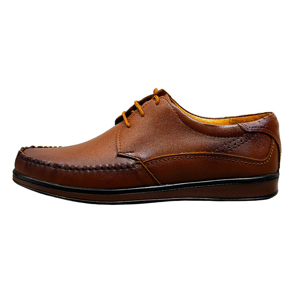 کفش روزمره مردانه مدل چرم طبیعی کد 00216 رنگ عسلی