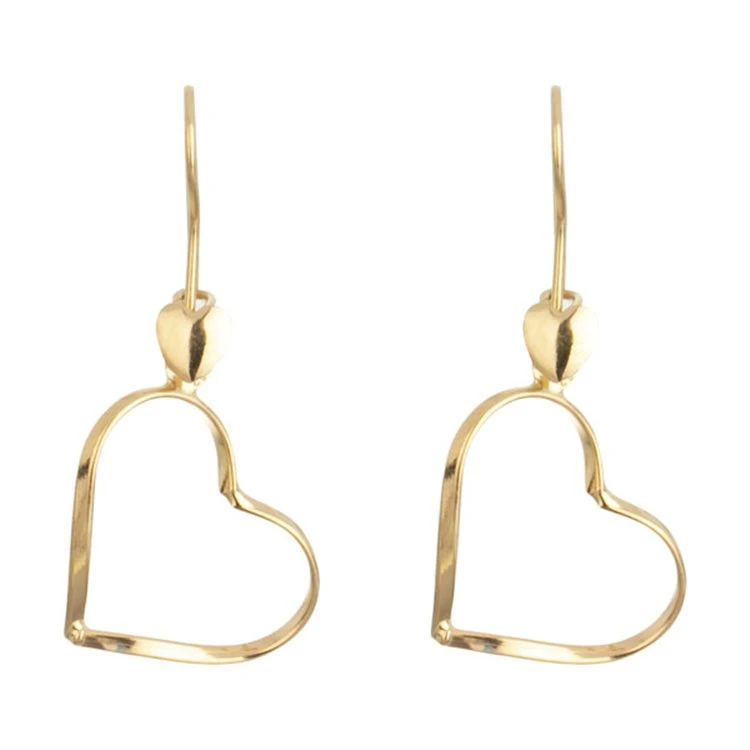 گوشواره طلا 18 عیار زنانه با طرح قلب مدل DK604