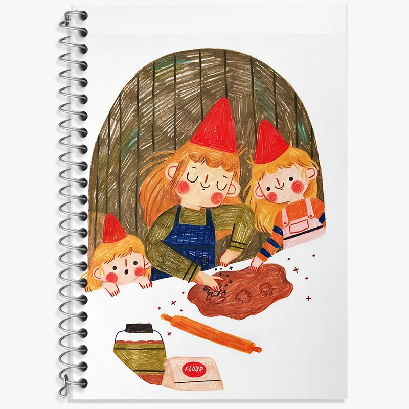 دفتر زبان 50 برگ خندالو مدل سه خط طرح دختران شیرینی پز کد F7664