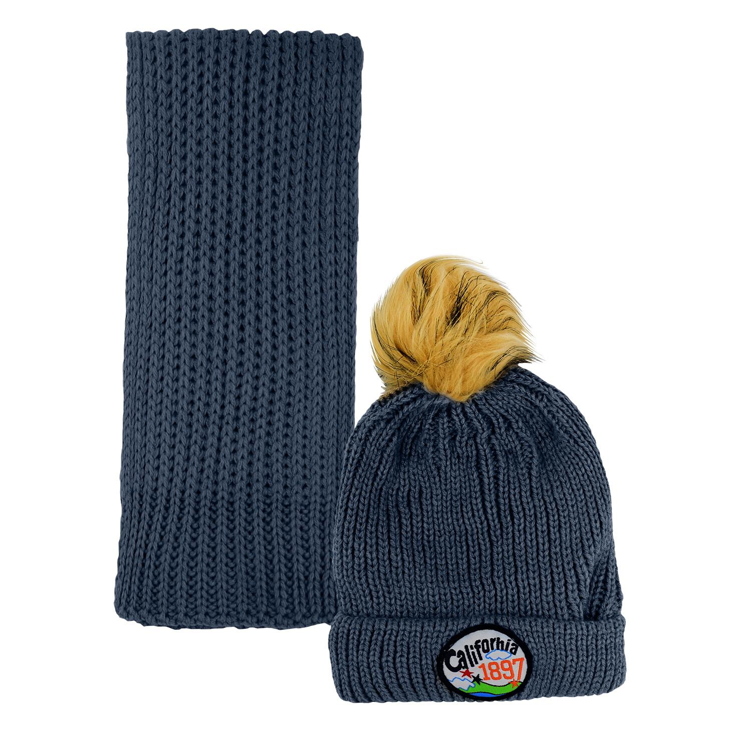 ست کلاه و شال گردن بافتنی بچگانه مدل N4-8104