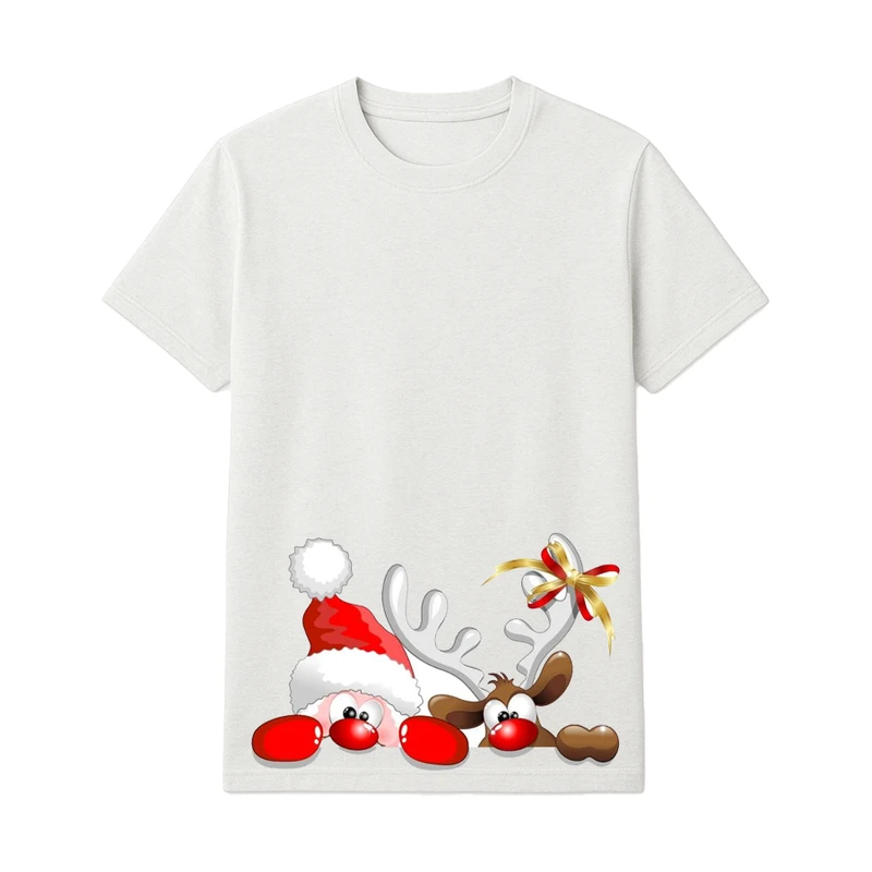 تی‌شرت آستین کوتاه پسرانه مدل آدم برفی و گوزن