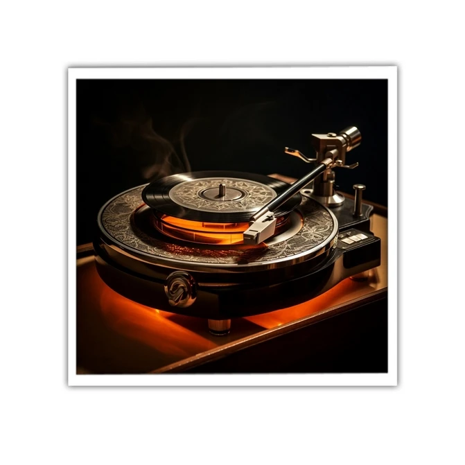 تابلو نوری بکلیت طرح دیسک گرامافون مدل W-MID-18609