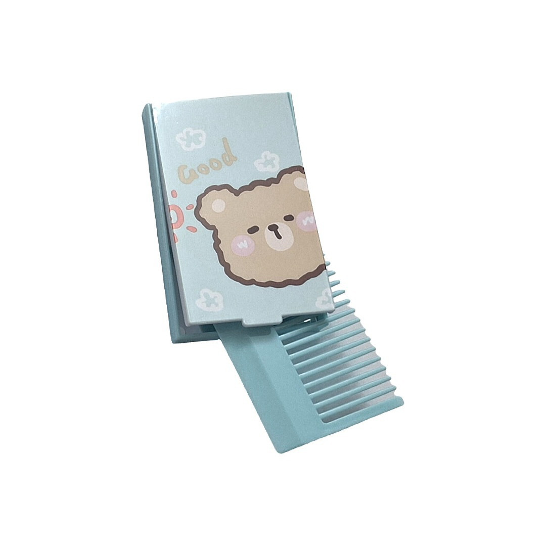 آینه جیبی فانتزی مدل خرس به همراه شانه