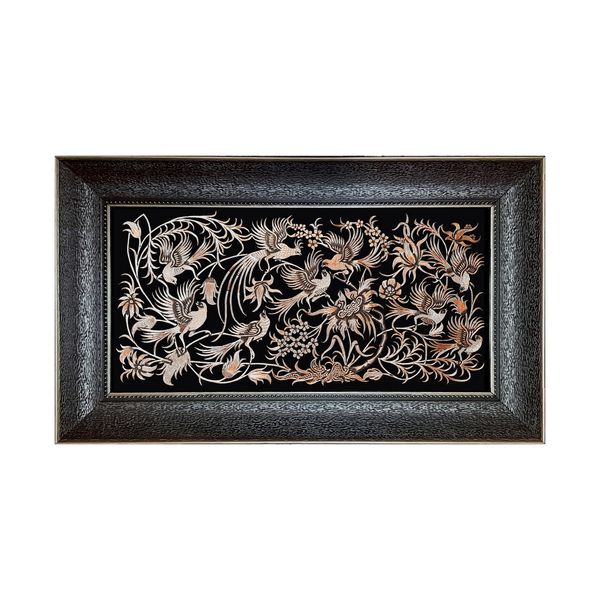 تابلو قلمزنی طرح گل ومرغ کد p16020