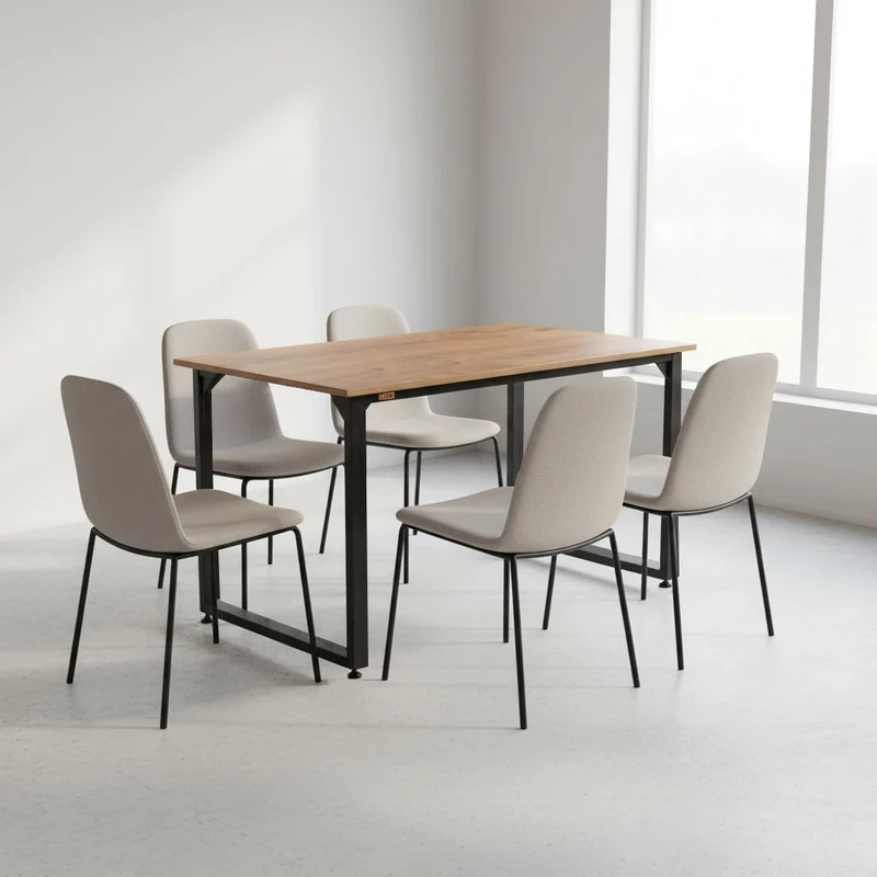 میز ناهارخوری چهار نفره دیزم مدل مونتاژی LNC_asm_140×80_LIGHT