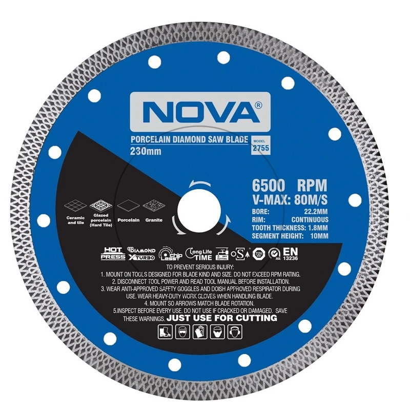 صفحه برش الماسه پرسلان بر  نووا مدل 230 میلیمتر