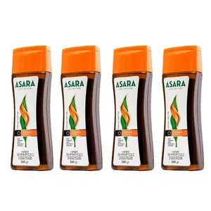 شامپو تقویت کننده و ضد ریزش مو آسارا مدل Herbal حجم 260 میلی لیتر بسته بندی 4 عددی