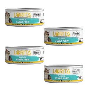 کنسرو غذای گربه لوریتا مدل NATURAL TUNA FISH وزن 90 گرم مجموعه 4 عددی