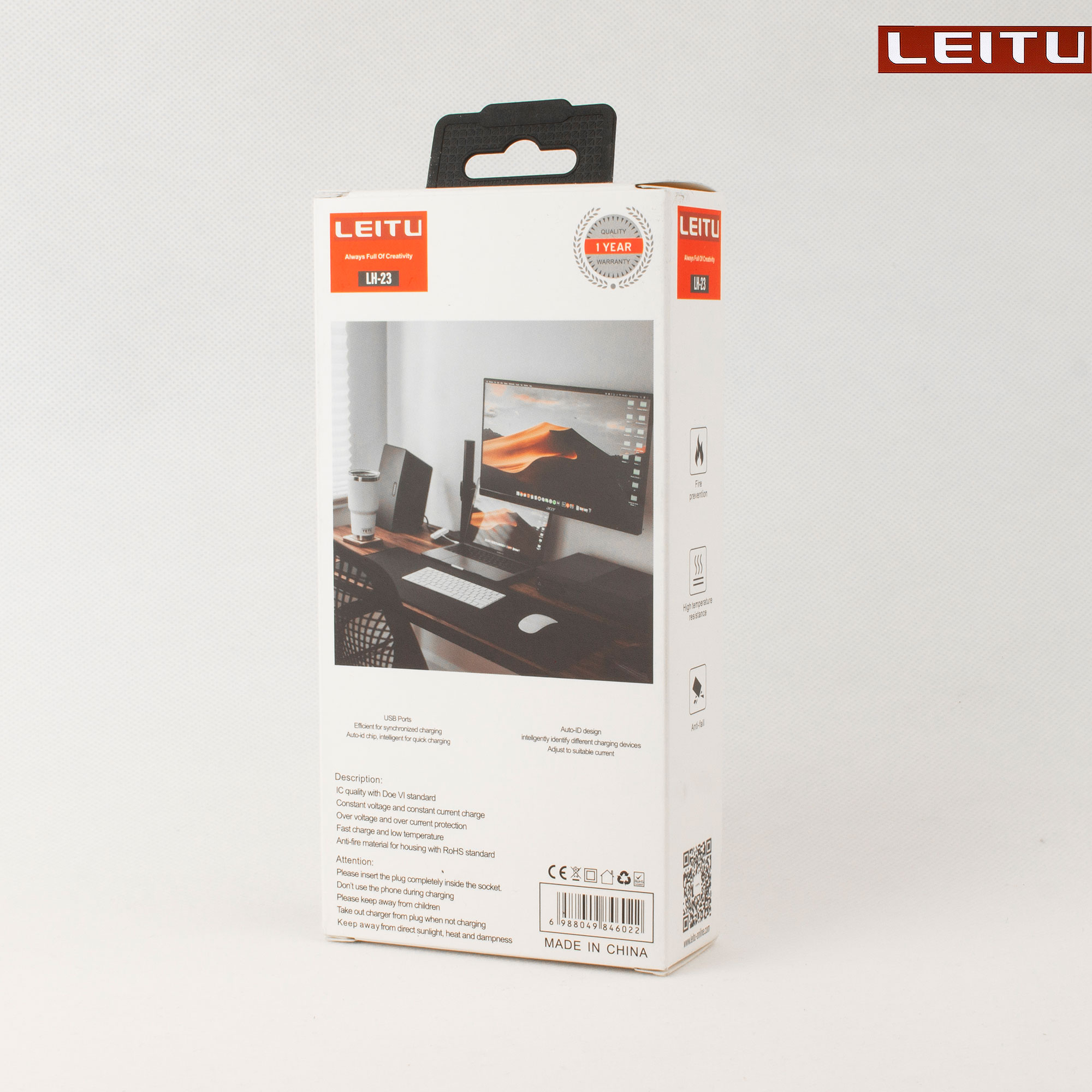 شارژر دیواری لیتو مدل LH-23 به همراه کابل تبدیل USB-C